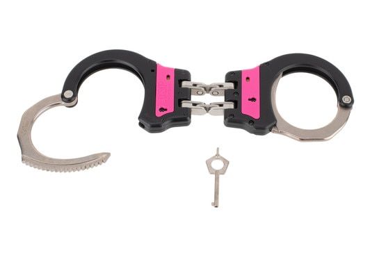 ASP Hinged Handcuffs feature a pink identifier
